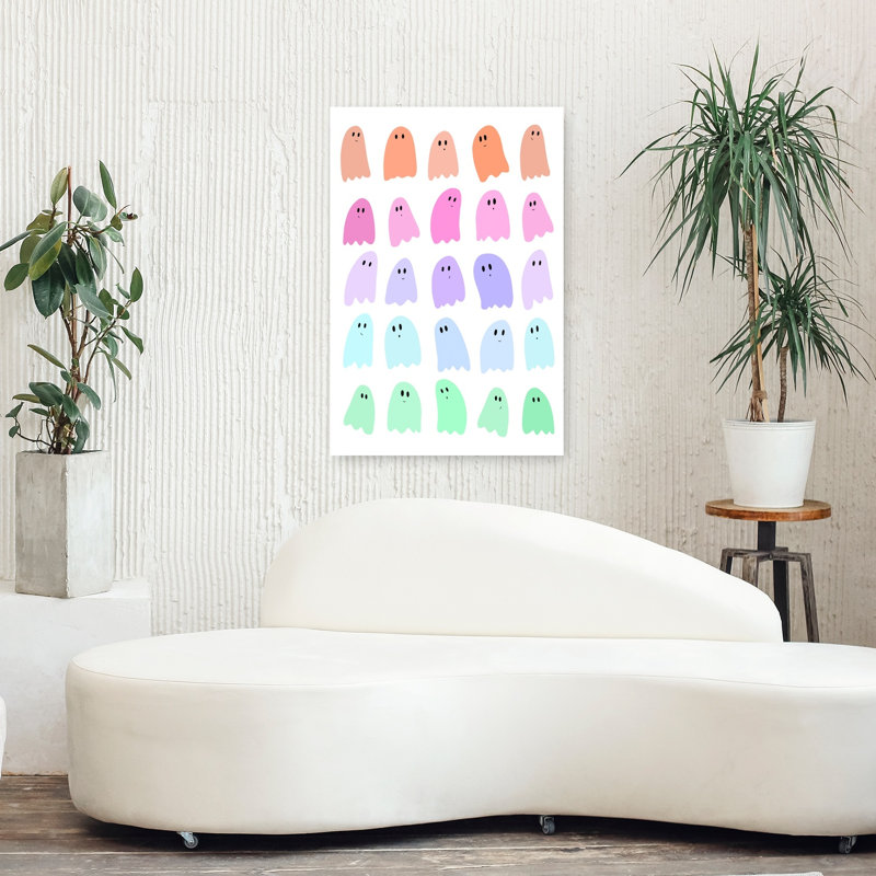 Art mural contemporain abstrait fantaisiste arc-en-ciel, H 36 po x l 24 po