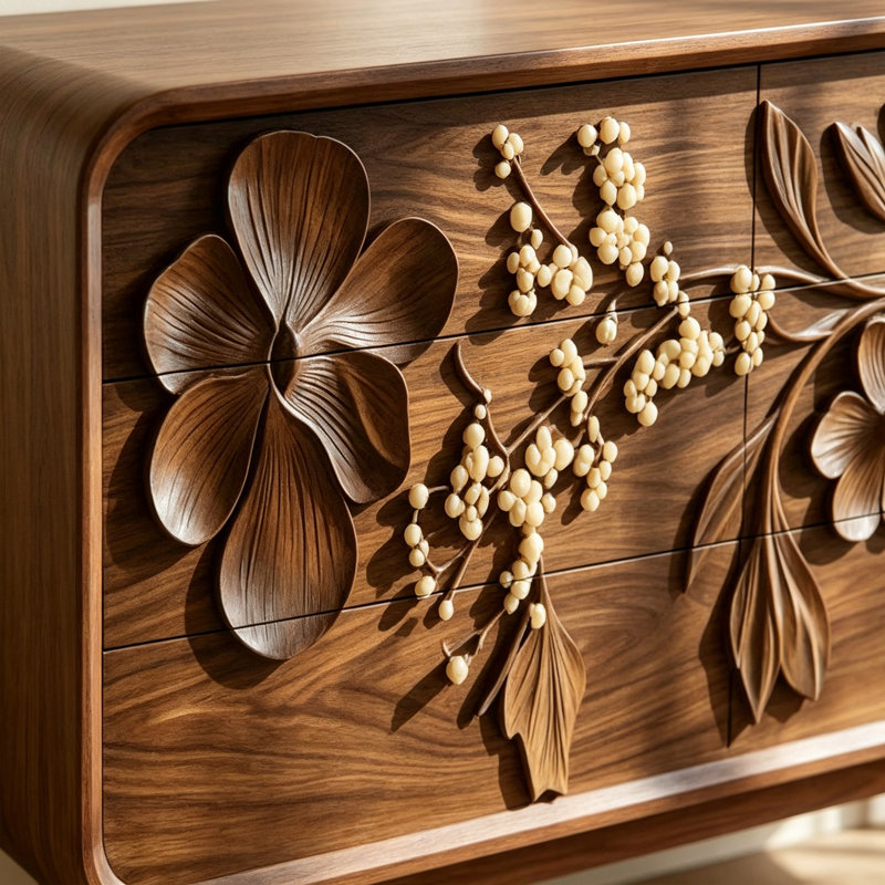 Commode de vestibule en bois massif