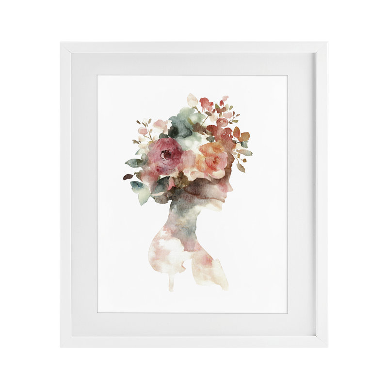 «Floral Dreamscape Silhouette», reproduction encadrée sous verre, conception de Svetlana Aleynikova, H 16 po x l 13 po