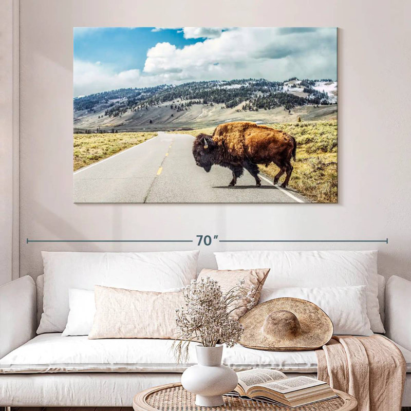American Bison Crossing, 34" H x 51" W