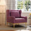 Fauteuil d'appoint moderne en velours violet, canapé une place-1293490237