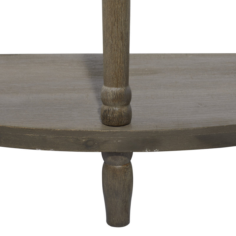 Console demi-lune en métal beige Polson 36 po x 15 po x 32 po