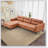 L-Shaped Cognac PU Leather Sectional Couch-1298740856