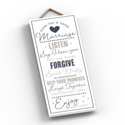 Vivid Squid Wholesale Rules for a Happy Marriage 1 Piece Wall Art