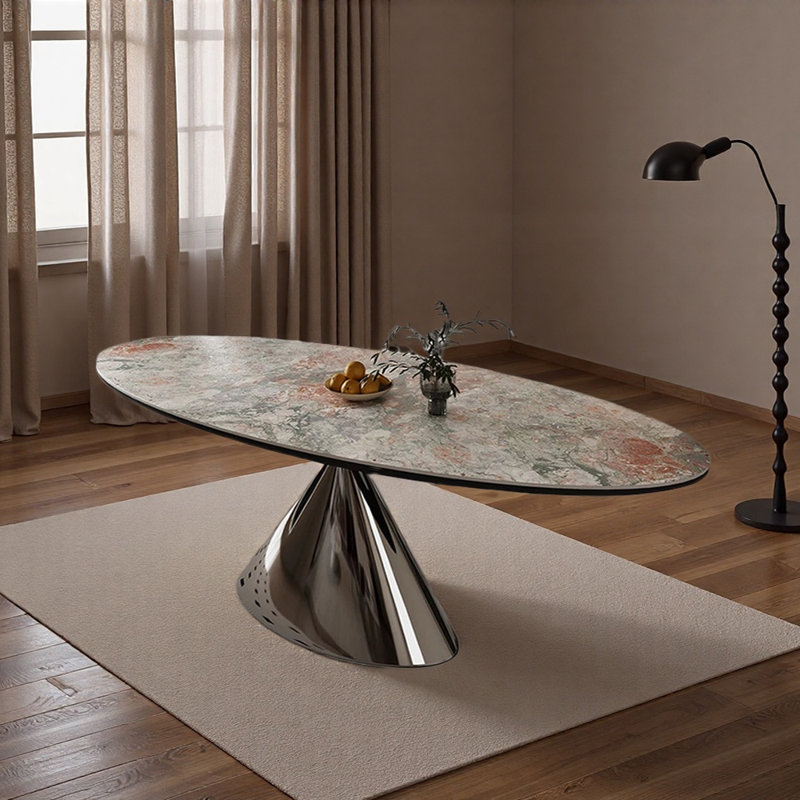 Table de salle à manger Modern, H 29,52 po x L 78,74 po x l 39,37 po, Multi-couleur, Argent argent