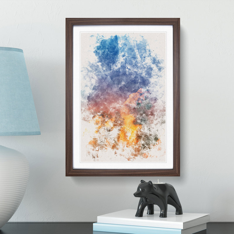 Rising Clouds - Picture Frame Painting Print, 33cm H x 24cm W x 2cm D, Walnut Framed
