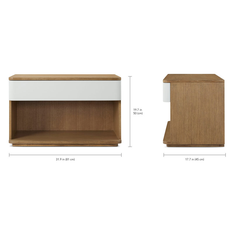 Seoul 1 - Drawer Nightstand, White/Natural
