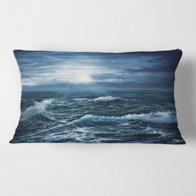 Housse et insert de coussin rectangulaire Sunshine Through the Ocean Waves