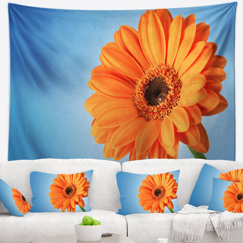 Tapisserie de fleurs en gerbera en polyester avec accessoires suspendus inclus, H 32 po x l 39 po