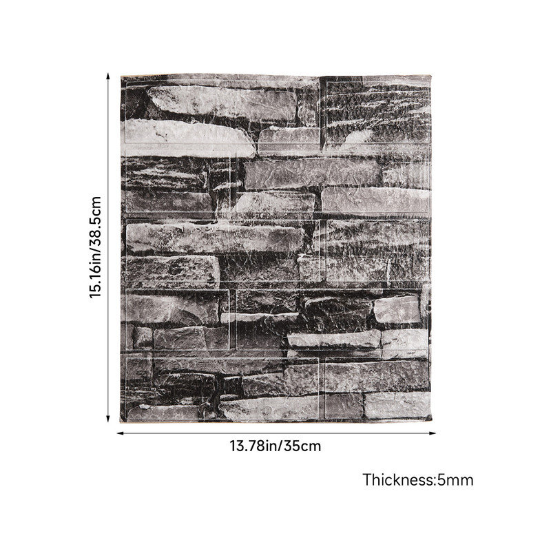 38.5m x 35cm Tile, Black/White