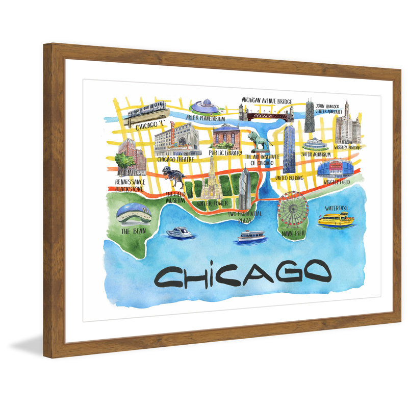 Chicago Waterfront - Single Picture Frame Painting, 61cm H x 91cm W