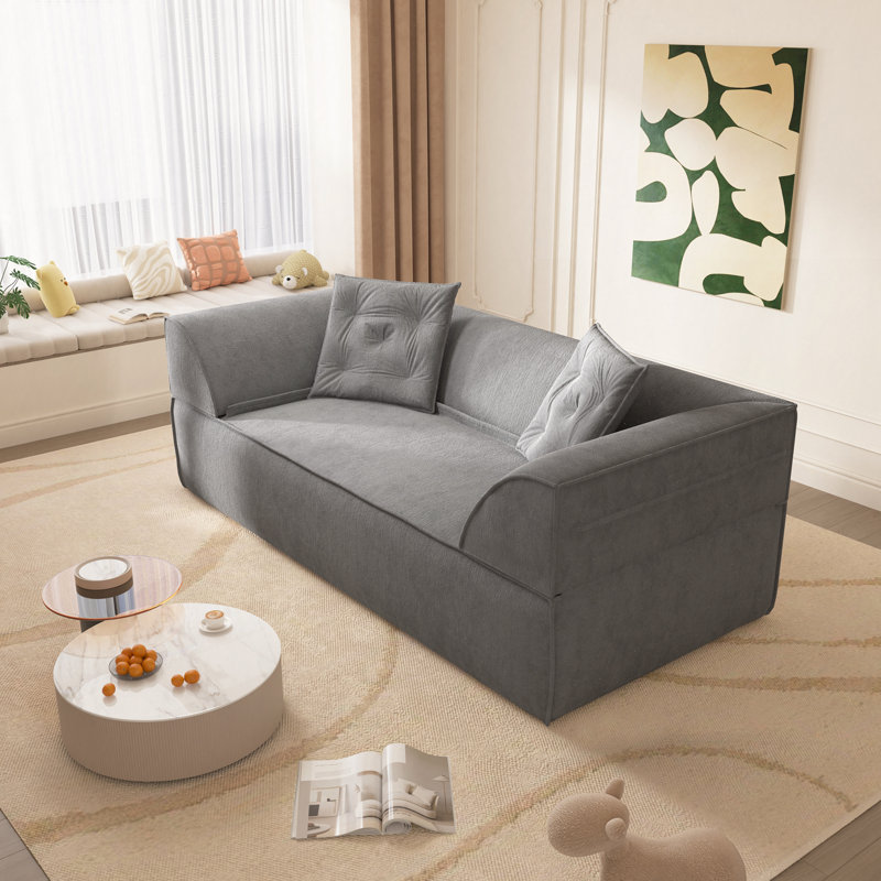 Canapé-lit en chenille de 79,5 po, Gris
