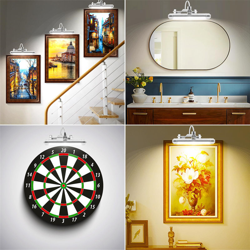 Battery Powered LED Wall Mount Picture Light, Silver