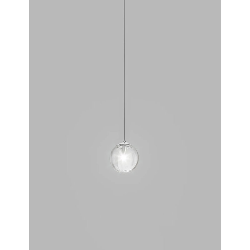 Puppet 1 - Light Pendant, Crystal Transparent, Glossy Chrome, 85" H x 6" W x 6" D