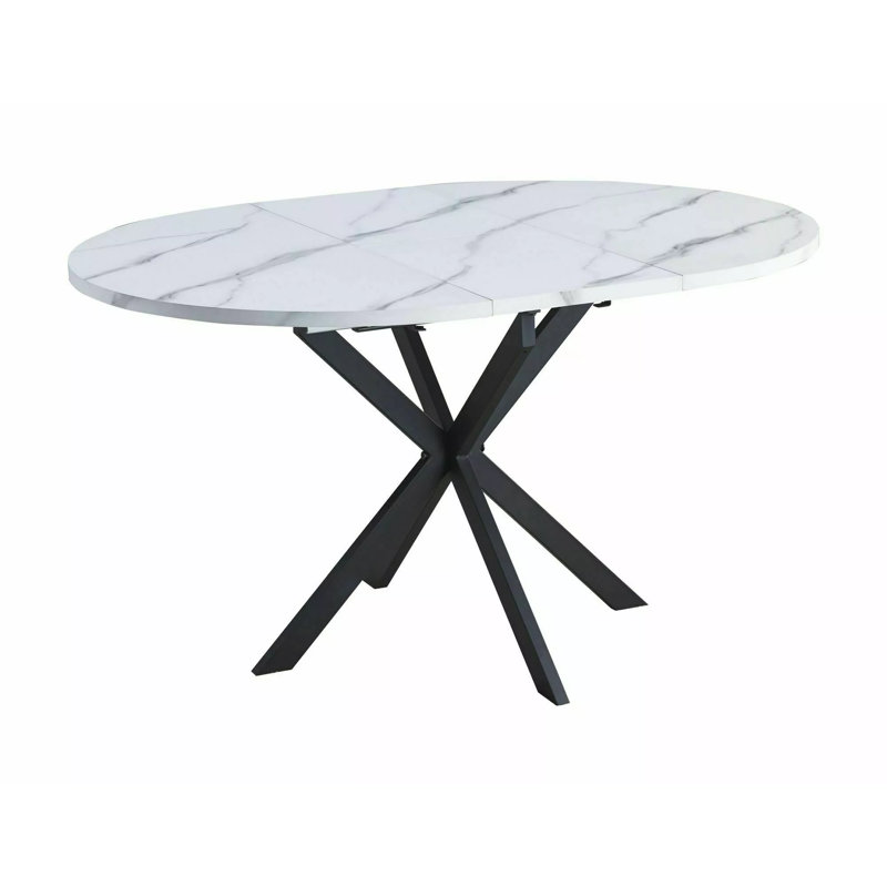 Lattingtown Round Metal Base Dining Table, White