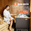 Poêle de sauna électrique de 3 kW 220 V, avec commandes intégrées, minuterie de 3 h et température réglable pour un volume maximal de 70 à 141 pieds cubes (environ 2 m³). Parfait pour la maison, l'hôtel, le spa et la douche.
