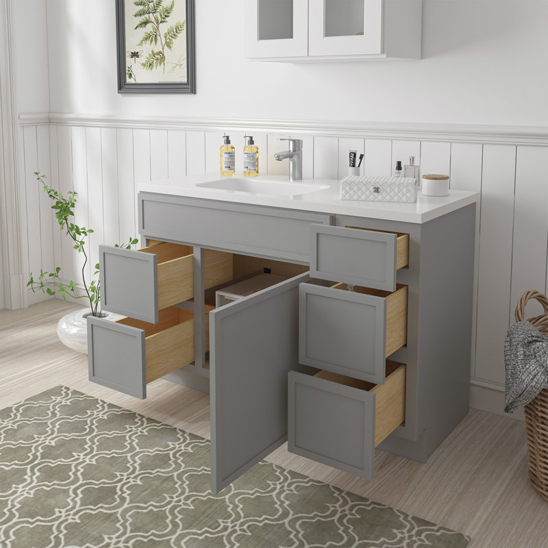 Base de meuble-lavabo simple 48 po seulement, Gris