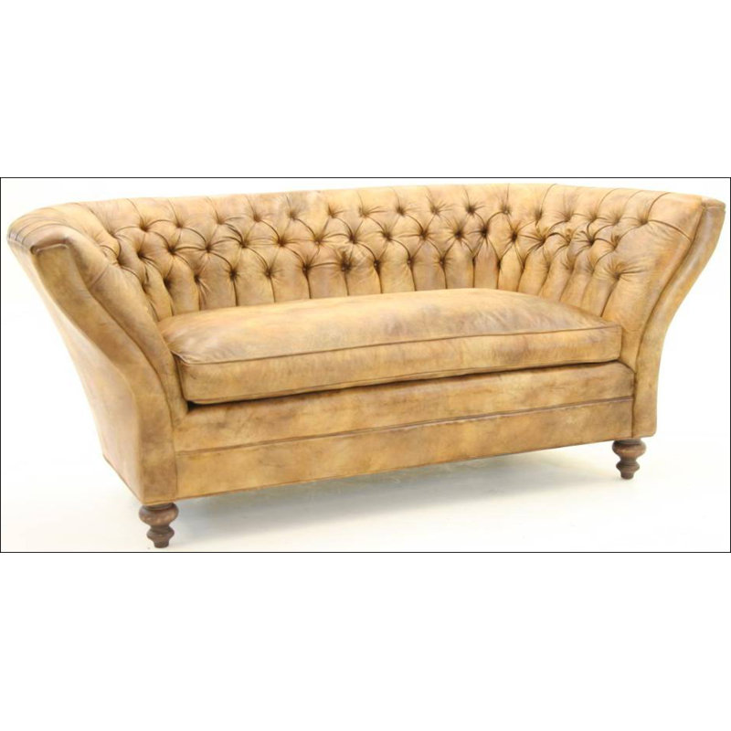 Leather Sofa, Croc Gator Brown, Brushy Bayou