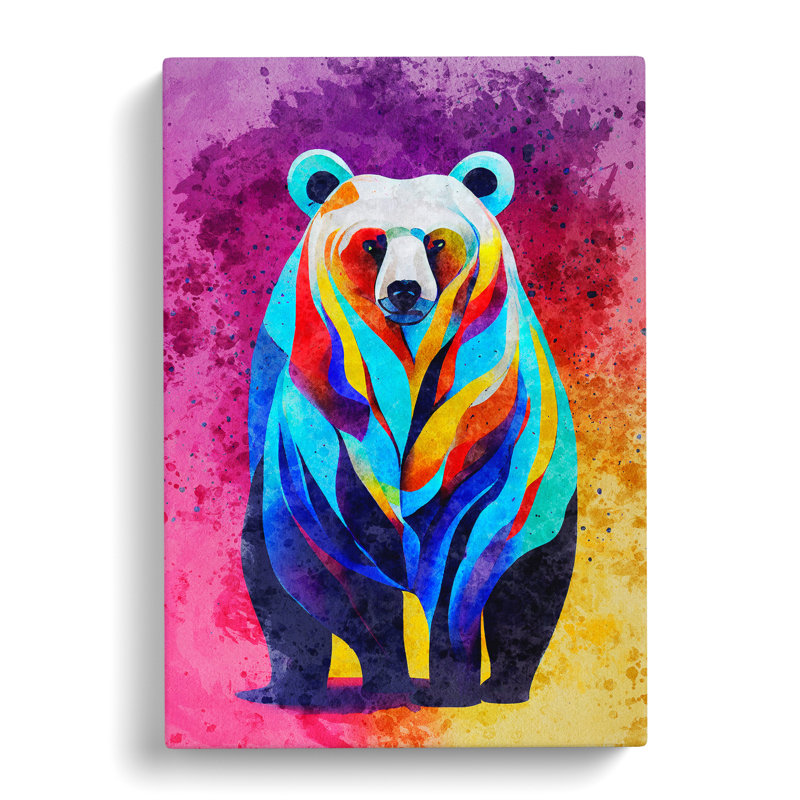 Bear Painting No.2 Abstract - Wrapped Canvas, 76cm H x 50cm W x 3cm D