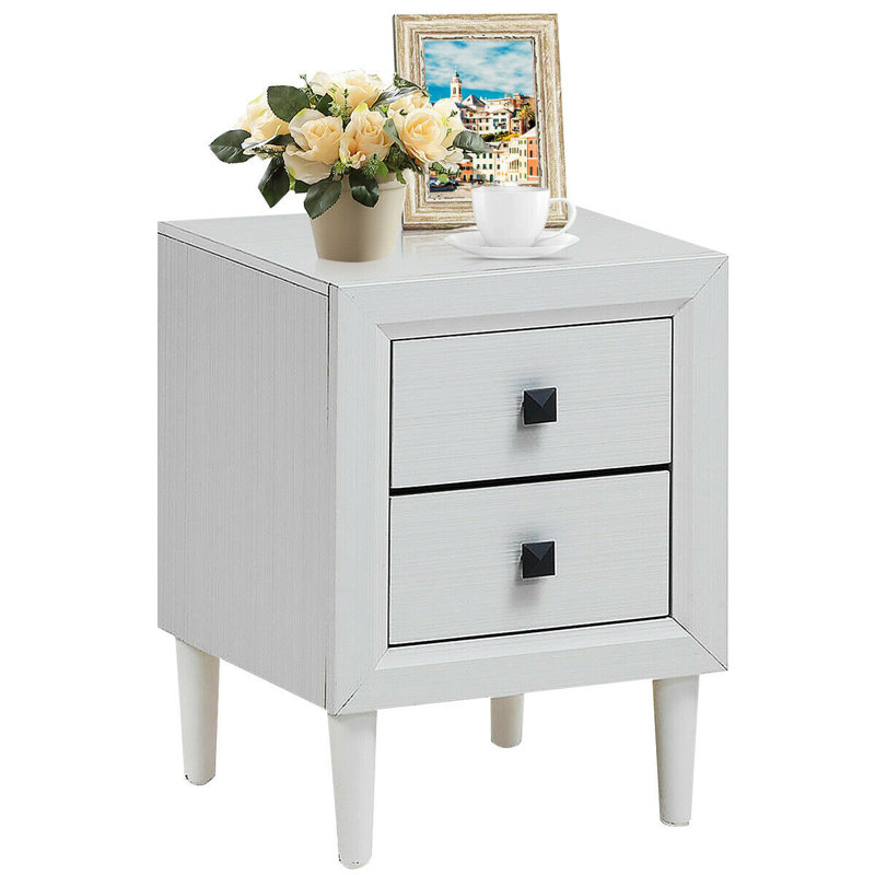 Dugazon 16.5'' W Nightstand, White, Set Of 2