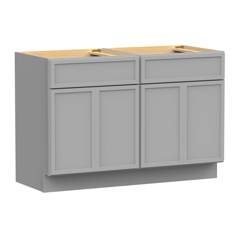 48" Double Bathroom Vanity Base Only, Gray
