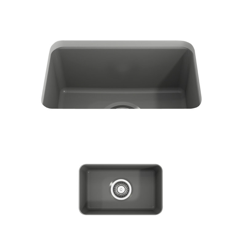 12'' L Kitchen Sink, Matte Gray