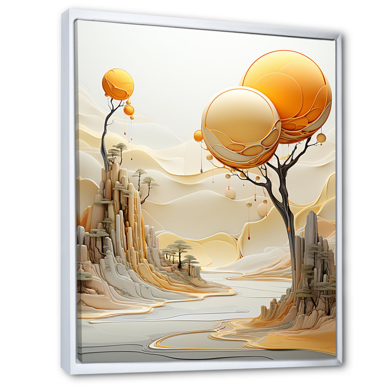 «Silence Of The Tree Full Moon Forest Scene I», reproduction sur toile, H 20 po x l 12 po x P 1 po, Cadre flottant blanc