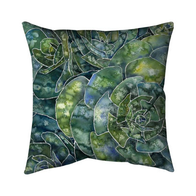 Abstract succulents - 16"x16" Throw pillow cover - Poly twill - Print on demand