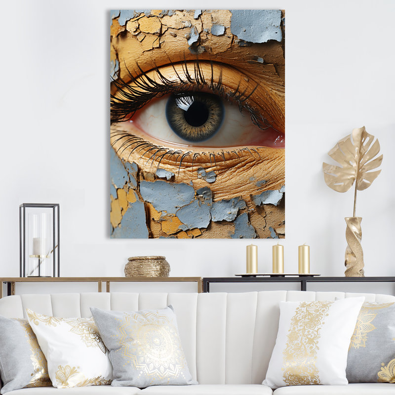 «Blue Woman Eye Expressionism IV - Eye», art mural, Toile tendue, H 20 po x l 12 po x P 1 po