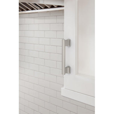 Triomphe 3-3/4 inch (96mm) Centre-to-Centre Satin Nickel Cabinet Pull - 10 Pack