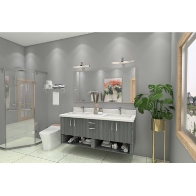 Base de meuble-lavabo double 61 po Montgomery, prête à installer