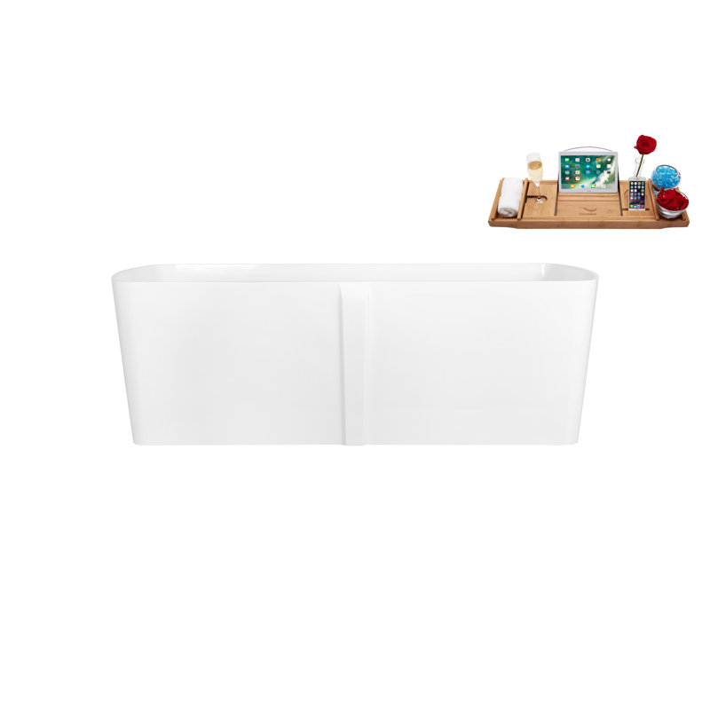 Baignoire de trempage autoportante à surface solide 67 po. X 28 po.