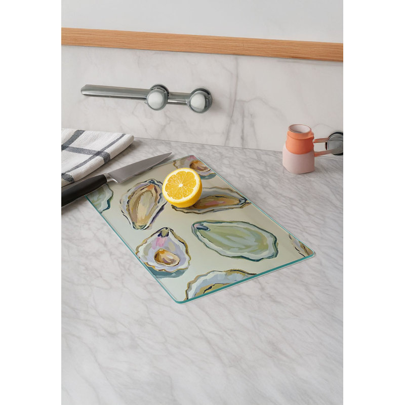 Durable Tempered Glass Cutting Board, 7.9 x 11.8 inches | 100% Antibacterial, Non-Slip Silicone Feet | Easy Clean Surface, Perfect for Food Prep & Kitchen Use, Not Dishwasher, Microwave, or Oven Safe