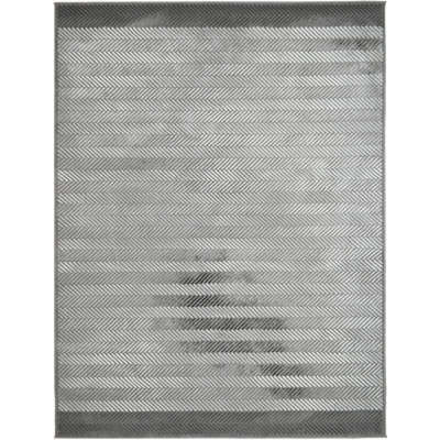 Tapis gris à rayures