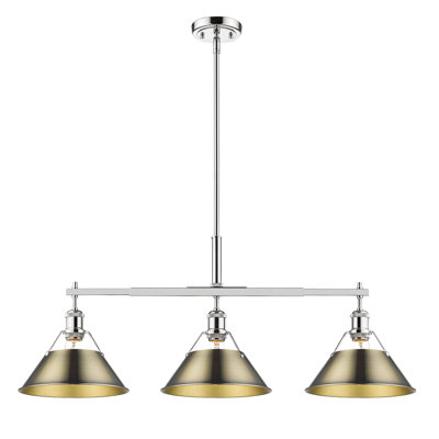 Luminaire suspendu linéaire à 3 lumières pour îlot de cuisine Weatherford