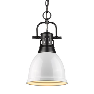 Luminaire suspendu unique à 1 lumière Alethia sans accents de matériau secondaire ou d'accent
