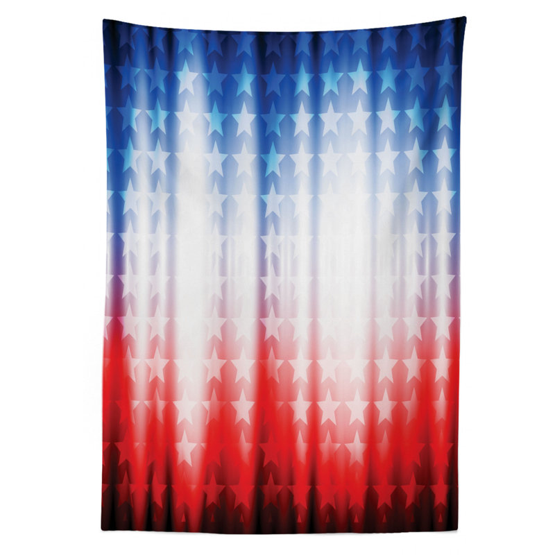 American Flag Dining Room Kitchen Tablecloth, 84" L x 60" W