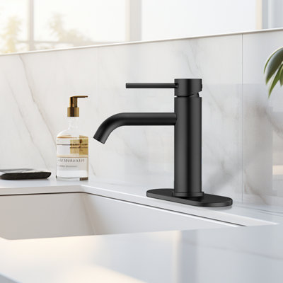 Single-Hole Single-handle Bathroom Faucet with Drain Assembly