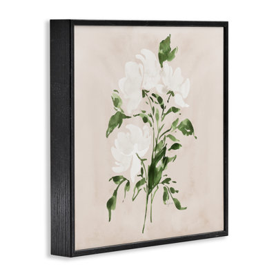 Giclée encadrée «White On Tan Blossom», conception de Lucille Price
