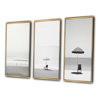 Minimalisme noir et blanc, ensemble de 3 photos d'art nautique et de plage