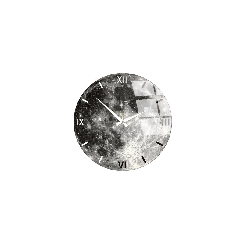 Horloge murale élégante en verre, 15,7 pouces de diamètre | 100% verre avec une épaisseur de 0,16 pouce | Design moderne pour le salon, le bureau et la décoration intérieure | Horloge élégante pour tout mur