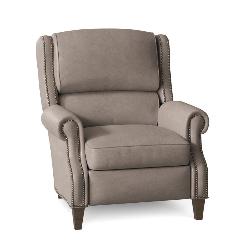 Huss Recliner, Manual, Cobblestone, Rio Mineral Genuine Leather