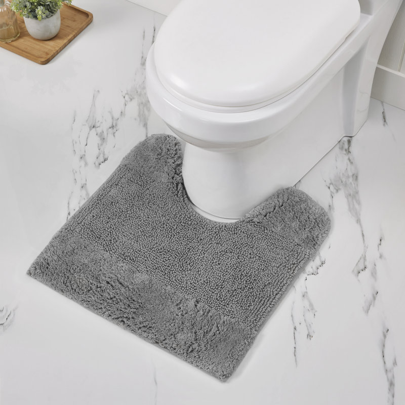 Granada 100% Cotton Tufted Contour Bath Rug – Soft, Absorbent, Non-Slip, Machine Washable Luxurious Solid U-shaped Toilet Rug