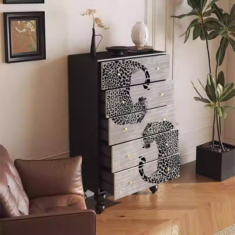 Stylish Walnut Storage Cabinet with Drawers