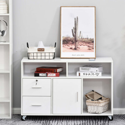 Bureau d'imprimante avec bureau à roulettes, roulettes verrouillables