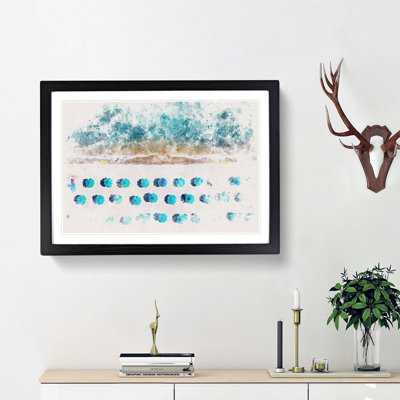 Beach in Lake Tahoe Watercolour - Picture Frame Graphic Art Print