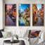 "Allemagne Rothenburg Street", 3 pièces sur toile-1104060-1104061