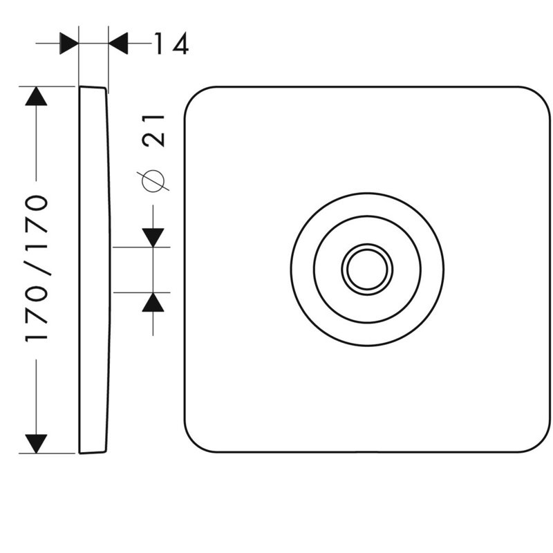 Citterio M Wall Plate for Showerhead, Brushed Nickel