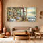 Ensemble de 3 impressions sur toile, paysage romantique et paysage urbain-593984471