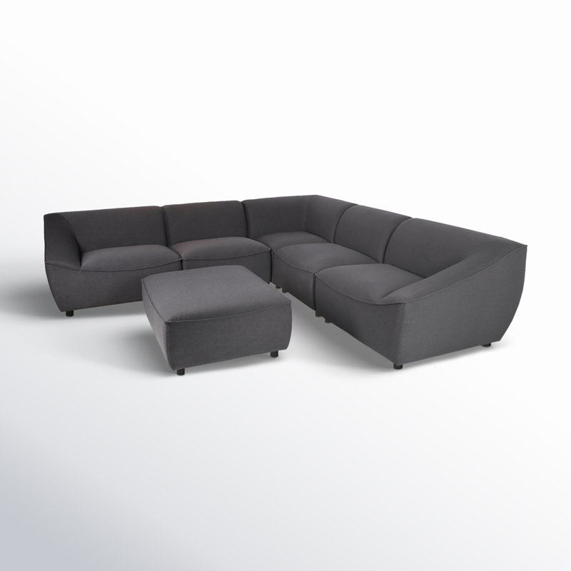 Canapé modulaire rembourré avec repose-pieds 5 pièces Lizzy